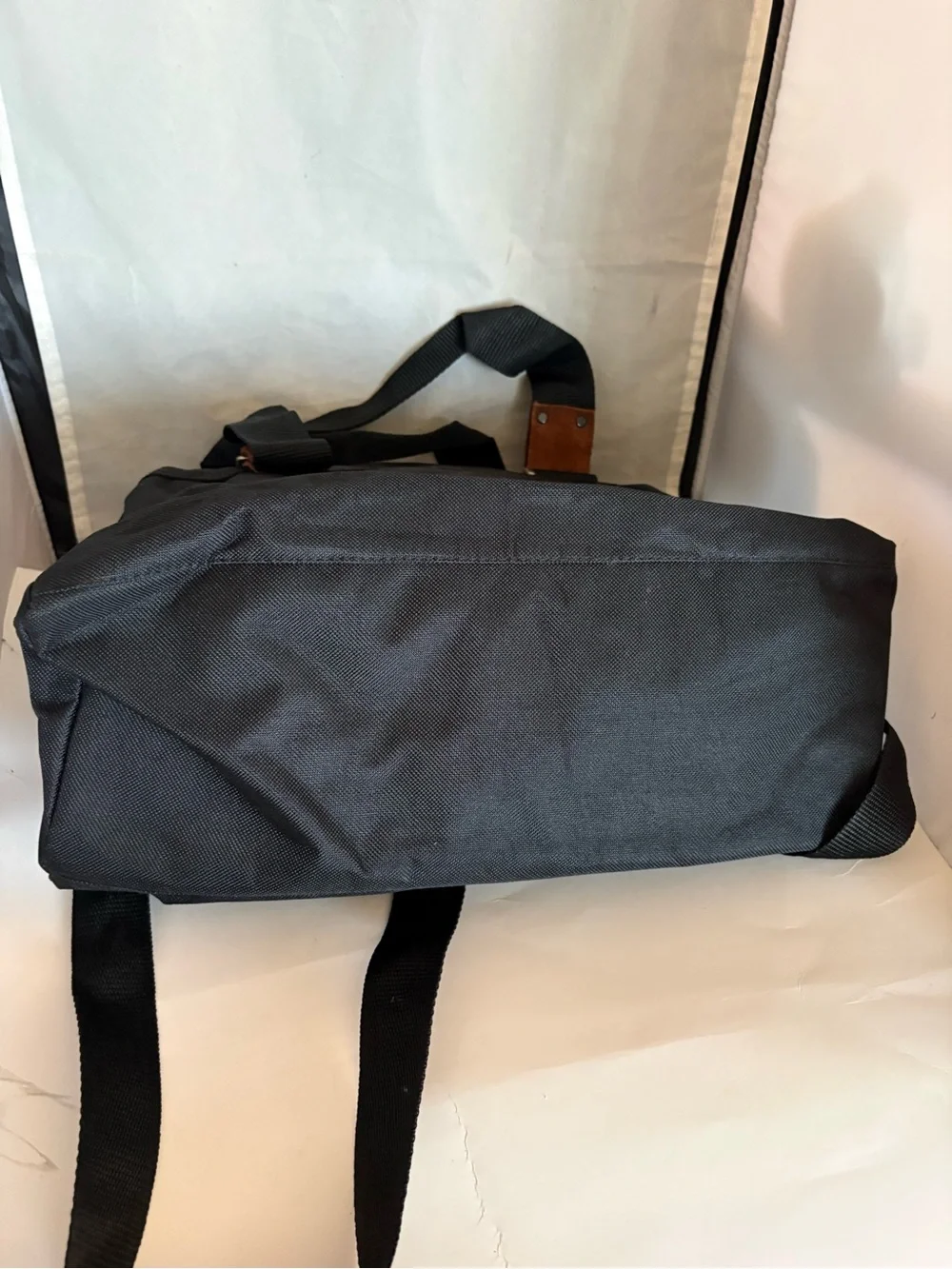 Hunter Black overnight Bag with Brown Accent Tabs